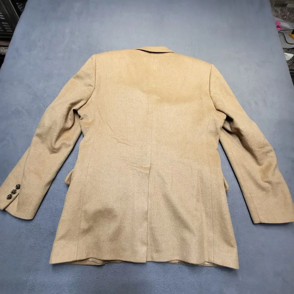 Camel Hair Blazer American Trend Estate Mens 40? Brown 2 Button Coat Made In USA